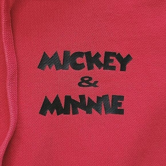 Vtg Y2K red Mickey & Minnie Coney Island official Disney zip up hoodie - Picture 8 of 16